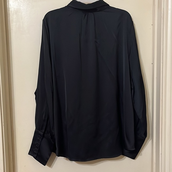 NWT Joie satin blouse XXL black - Picture 5 of 8